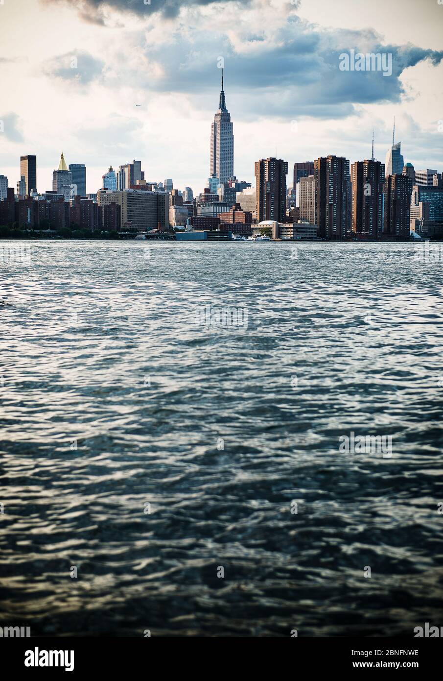 Paesaggio di Manhattan e del fiume Est, New York Foto Stock