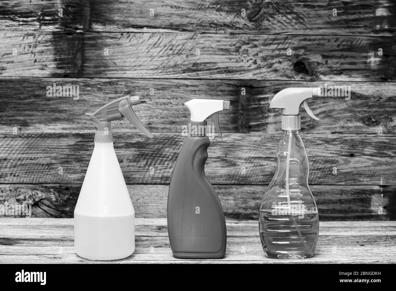 Spray detergente spray disinfettante antibatterico spray isolato, concetto di pulizia per il controllo delle infezioni. Flacone in plastica con dispenser per la pulizia a casa o Foto Stock