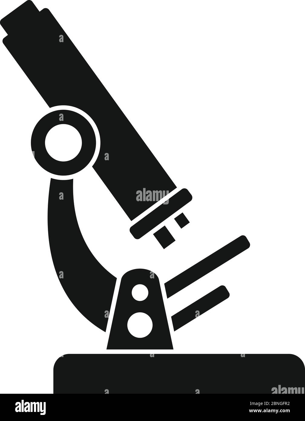 Icona microscopio elettronico. Semplice illustrazione dell'icona vettoriale del microscopio sanguigno per il web design isolato su sfondo bianco Illustrazione Vettoriale