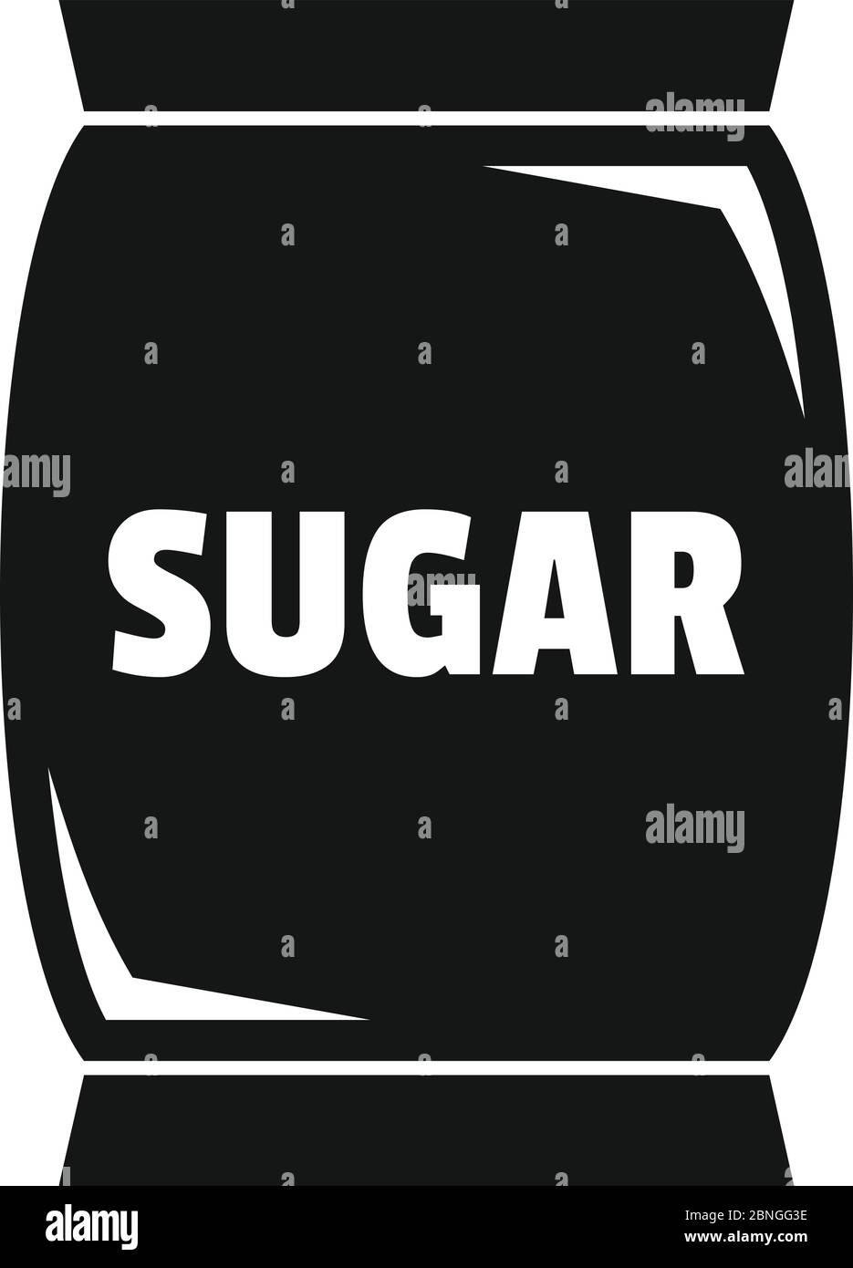 Icona di sacco tessile zucchero. Semplice illustrazione di zucchero tessile sacco icona vettore per web design isolato su sfondo bianco Illustrazione Vettoriale