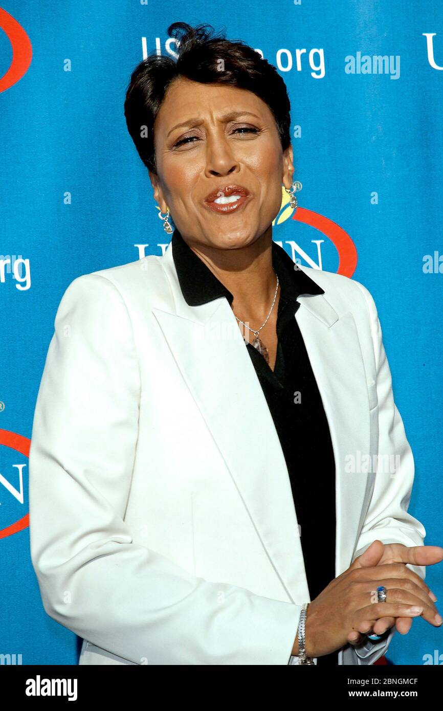 New York, NY, Stati Uniti. 29 agosto 2011. Robin Roberts alla cerimonia notturna di apertura degli Stati Uniti del 2011 presso l'USTA Billie Jean King National Tennis Center. Credit: Marco, Alamy Foto Stock