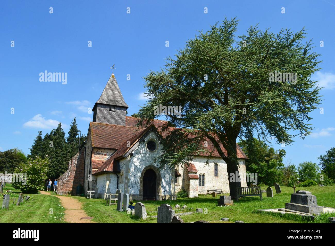 La Chiesa di Santa Maria la Vergine, accanto a Silchester Roman City, Silchester, Hampshire, Regno Unito Foto Stock