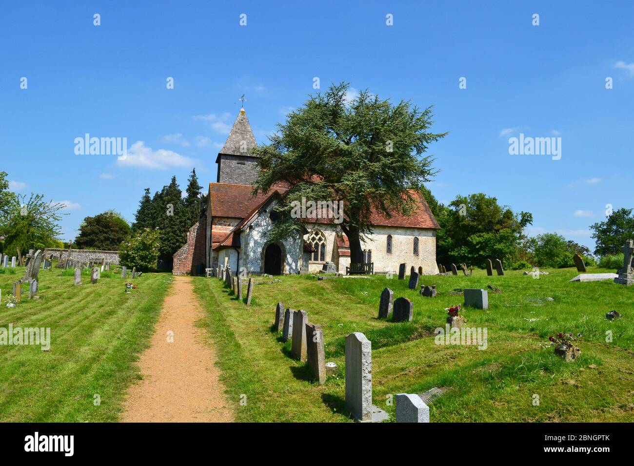 La Chiesa di Santa Maria la Vergine, accanto a Silchester Roman City, Silchester, Hampshire, Regno Unito Foto Stock