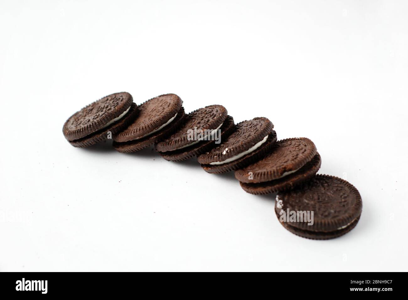 Oreo cookie in Wight sfondo sfondo Foto Stock