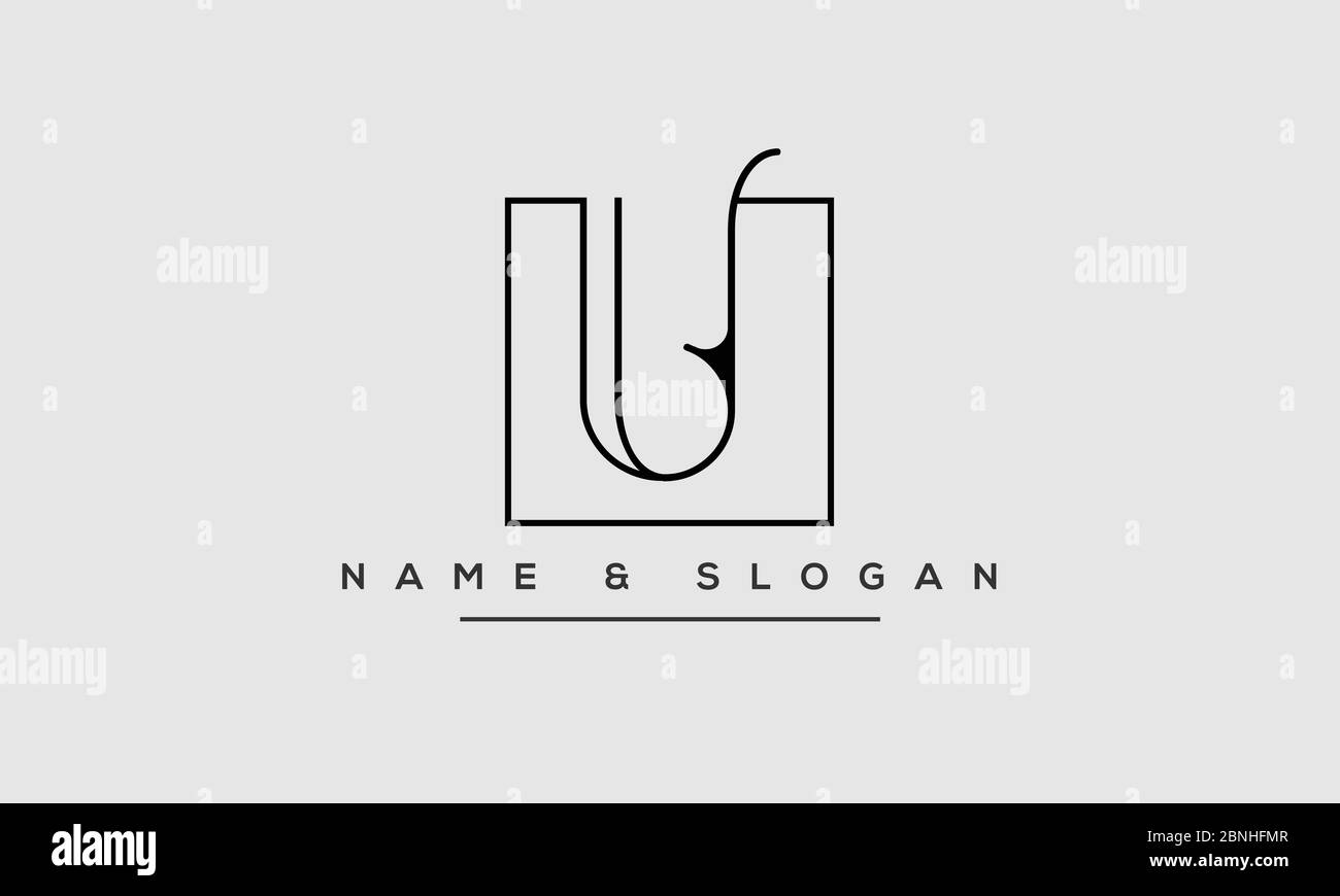 U, UU Logo astratto di lettere alfabate Illustrazione Vettoriale