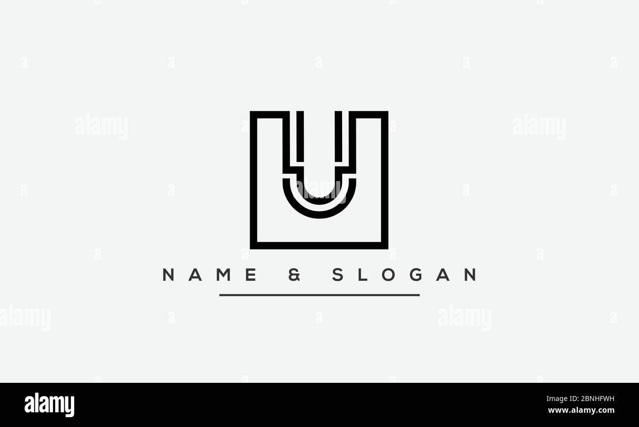 U, UU Logo astratto di lettere alfabate Illustrazione Vettoriale