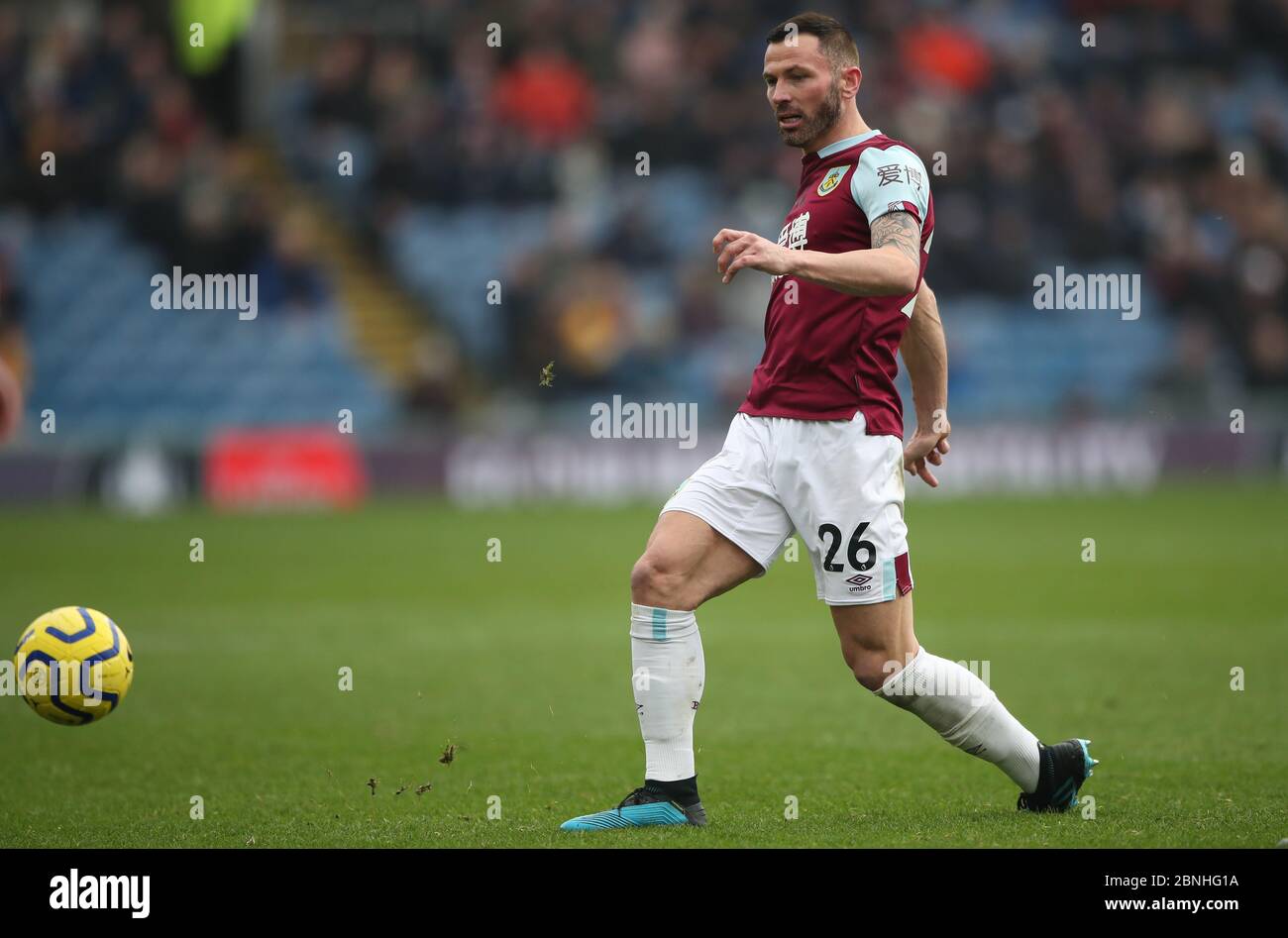 Burnley's Phil Bardsley durante il match di Premier League a Turf Moor, Burnley. Foto Stock