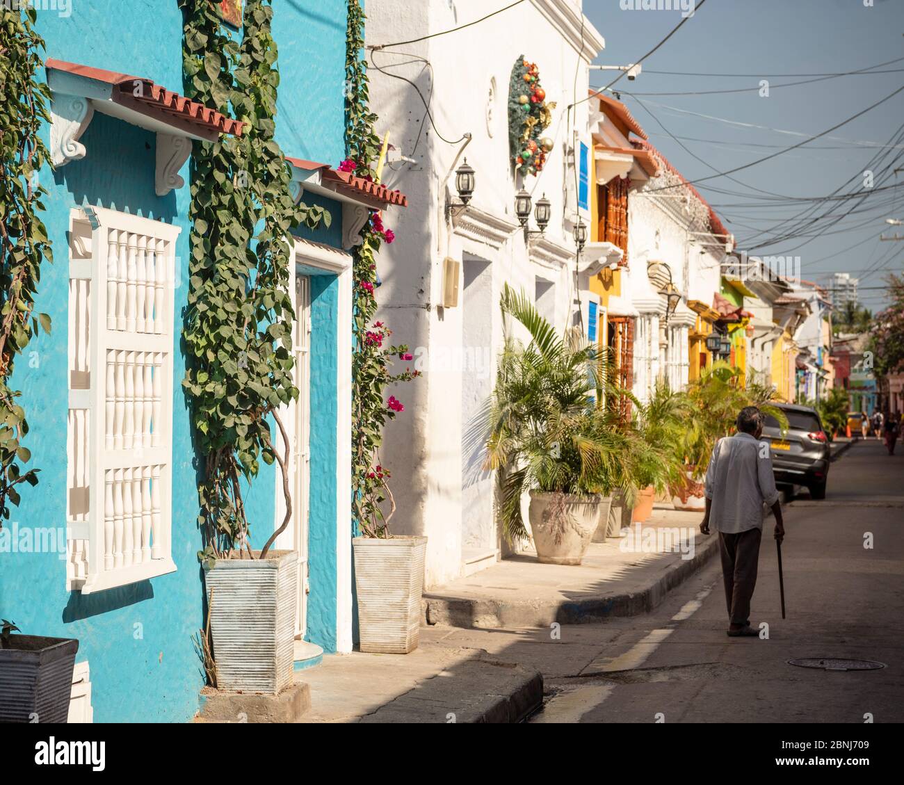 Scena di strada, Getsemani Barrio, Cartagena, Dipartimento di Bolivar, Colombia, Sud America Foto Stock