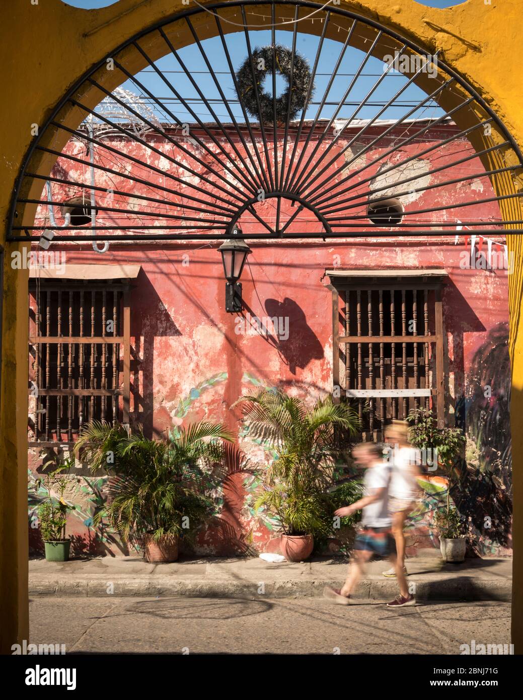 Scena di strada, Getsemani Barrio, Cartagena, Dipartimento di Bolivar, Colombia, Sud America Foto Stock