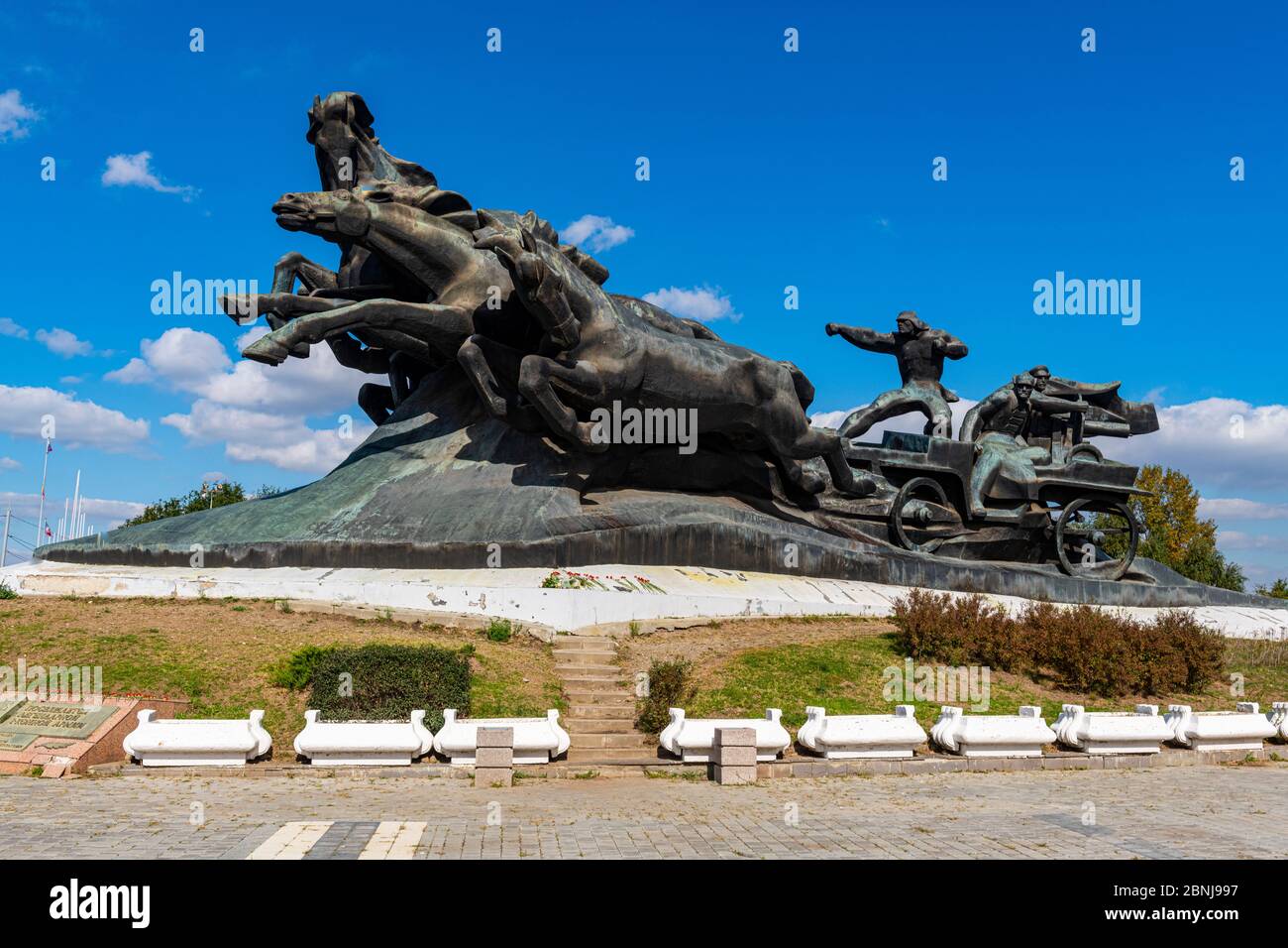 Monumento di Tachanka, Rostov-on-Don, Rostov Oblast, Russia, Eurasia Foto Stock