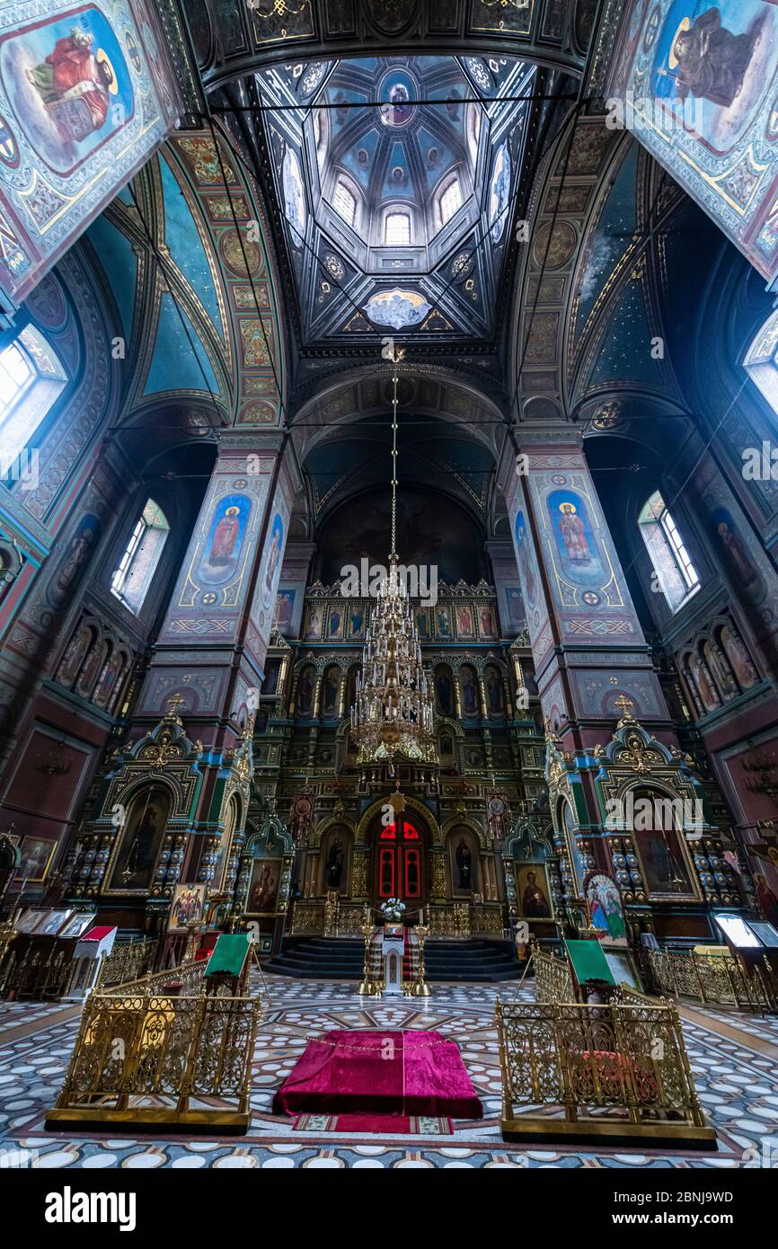 Interno della Cattedrale degli Yelet, Yelet, Lipetsk Oblast, Russia, Eurasia Foto Stock