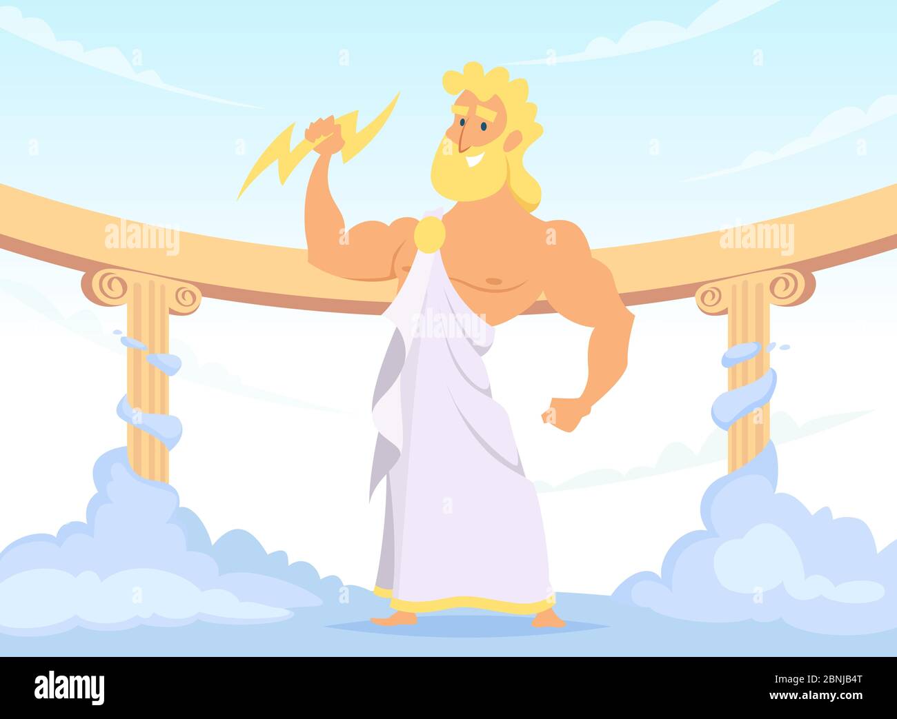 Zeus greco antico Dio del tuono e fulmine Illustrazione Vettoriale