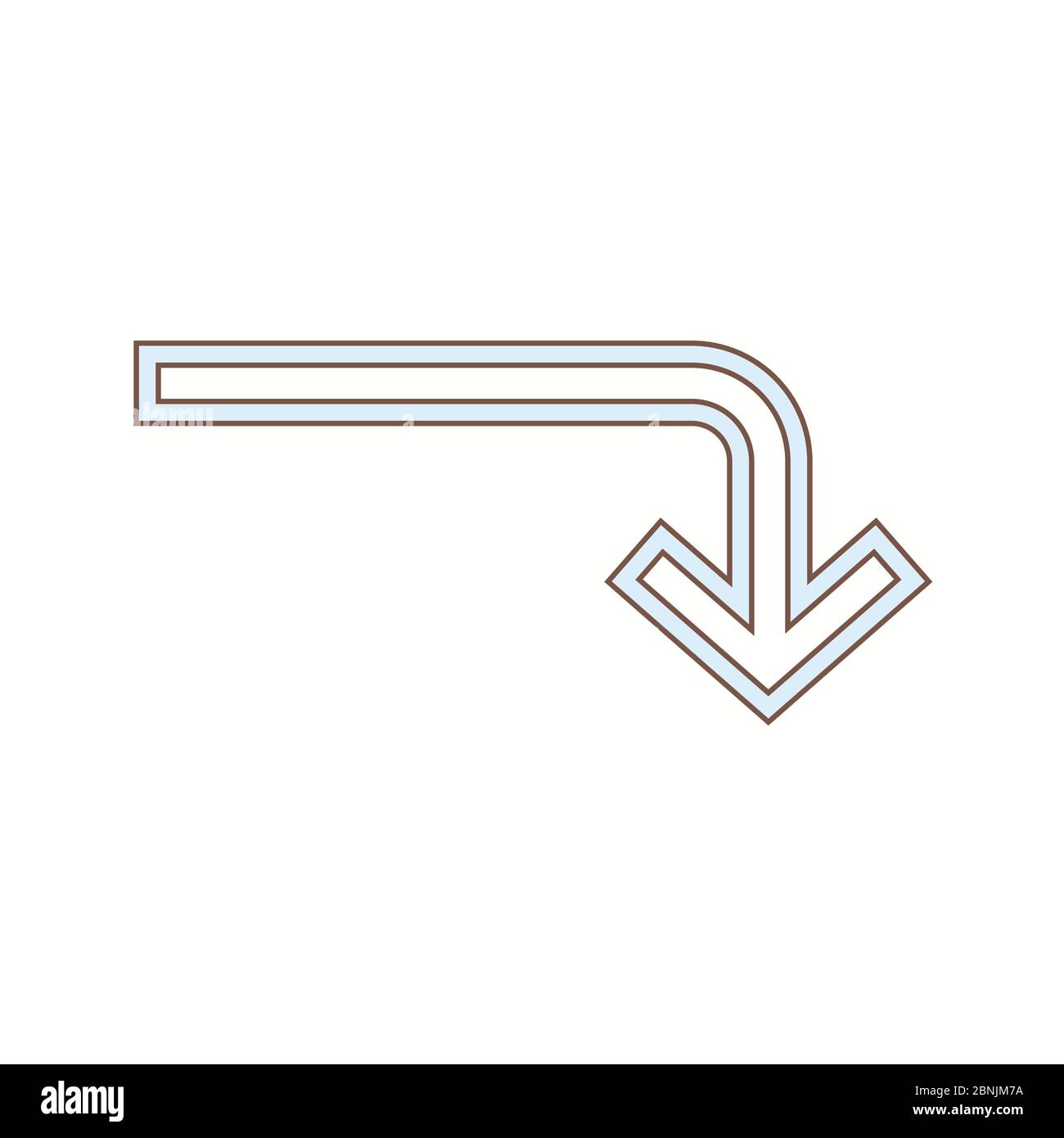 Bella Turn Down Line Vector icona Illustrazione Vettoriale