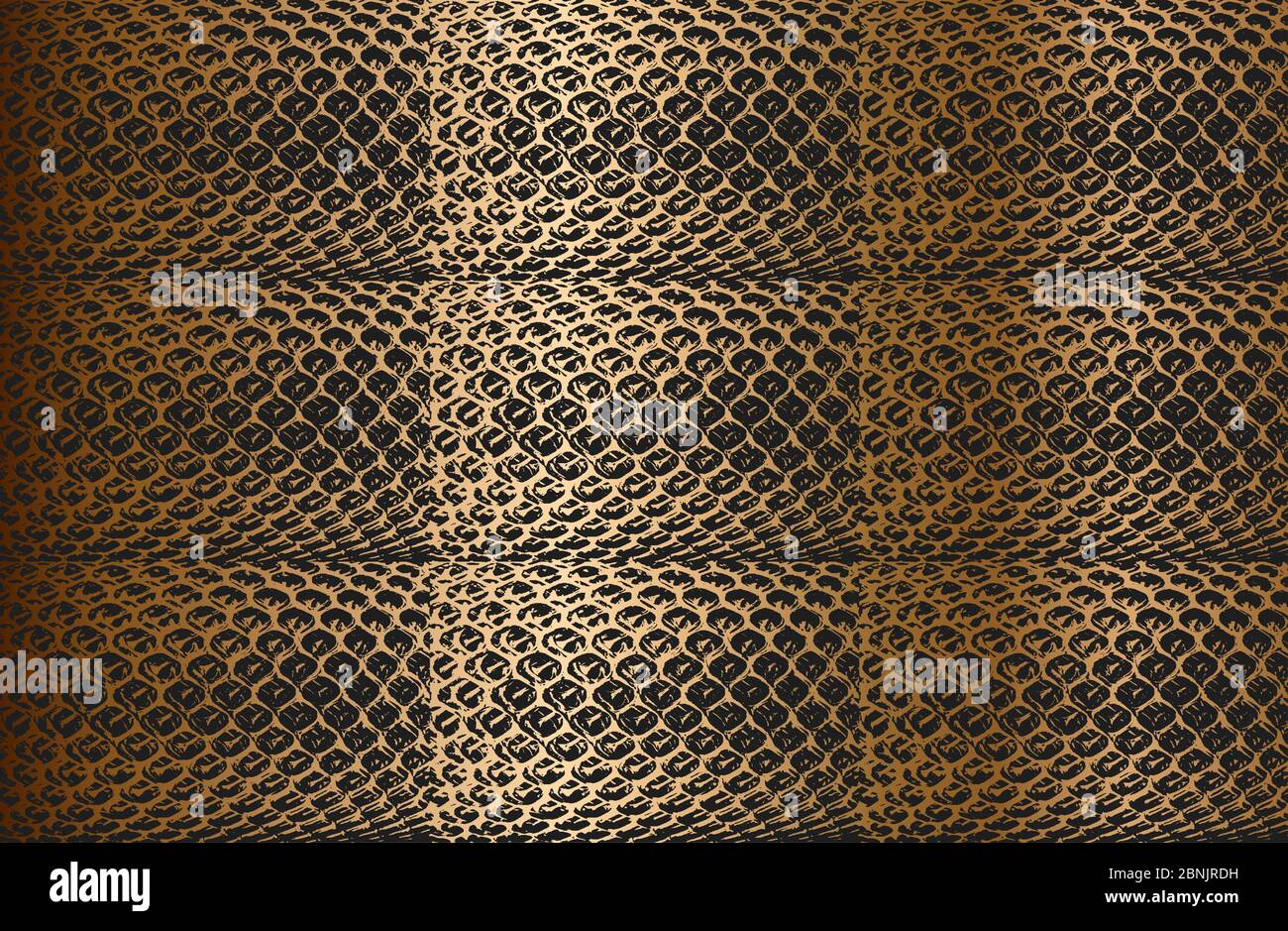 Collage di angoscia d'oro vecchia arrugginita pelata, struttura vettoriale con rete metallica, filo, gabbia, strisce incrociate. Illustrazione EPS8. Illustrazione Vettoriale