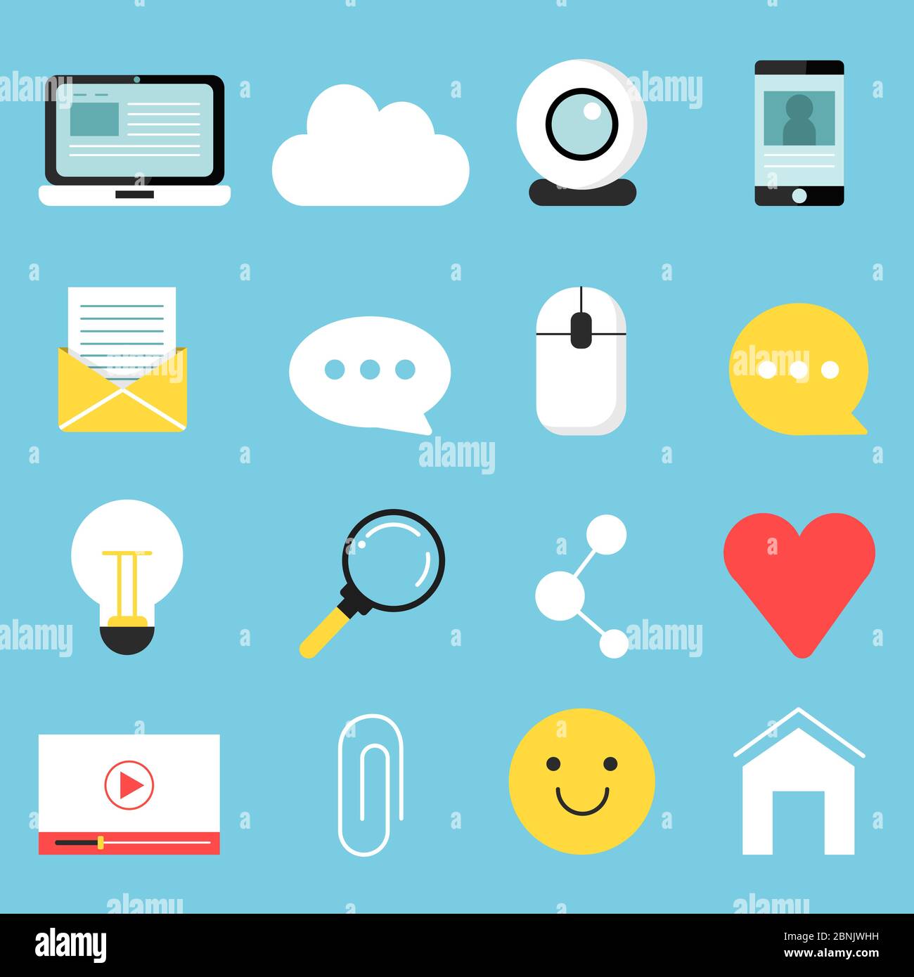 Icone Web insieme di vari simboli per il blogging e la trasmissione Illustrazione Vettoriale