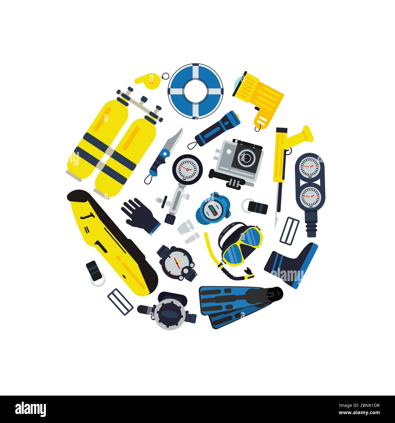 Illustrazione di immersione subacquea vettoriale Illustrazione Vettoriale