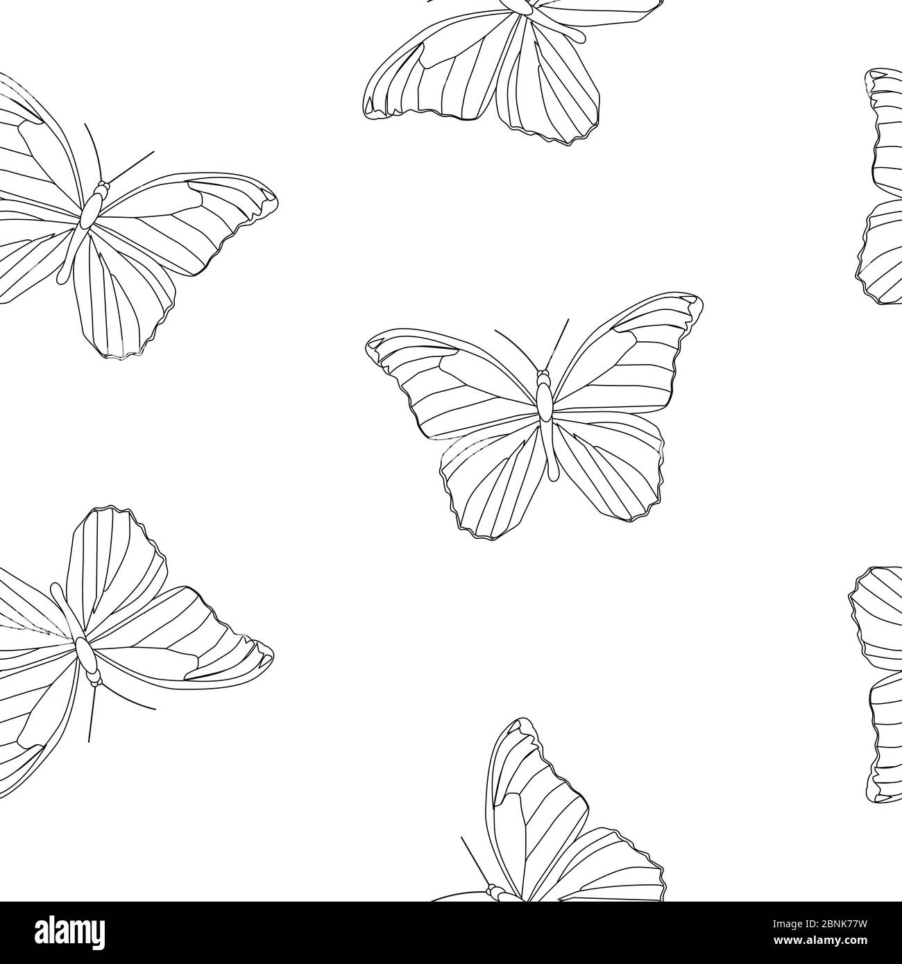 Butterfly Seamless Pattern semplice sfondo illustrazione vettoriale Illustrazione Vettoriale
