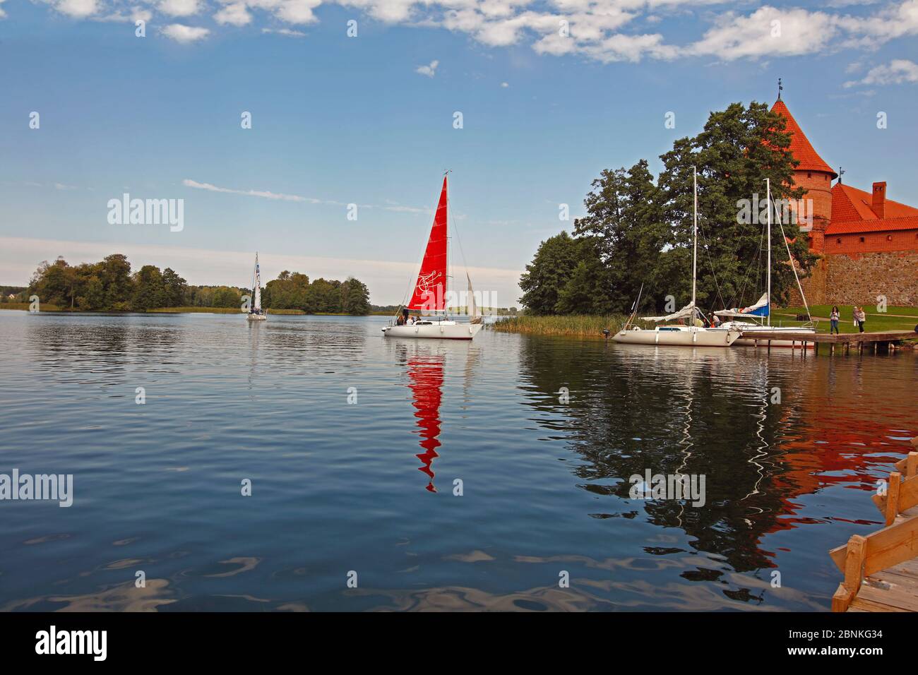 Stati baltici, Lituania, Trakei, Lago Galve Castello Foto Stock