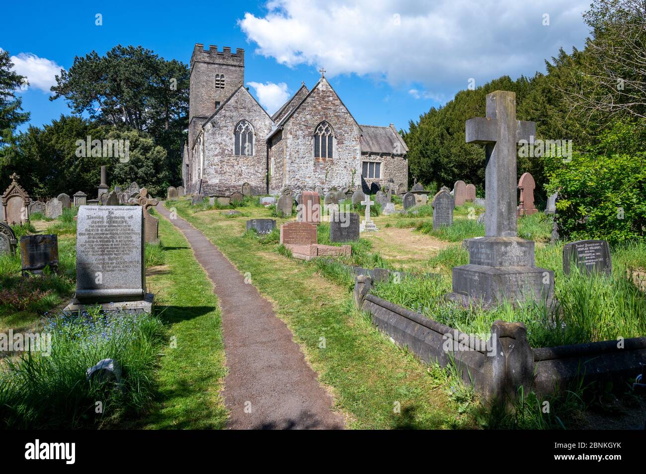 Chiesa parrocchiale di St Mellons, Cardiff, Galles del Sud, Regno Unito. Foto Stock