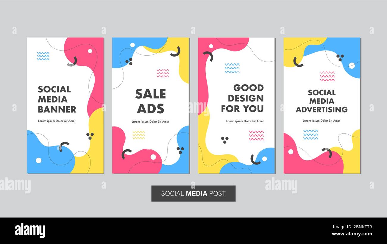 Set di modelli di banner di vendita modificabili. Banner mobile per post sui social media e annunci Web/Internet. Modello di annuncio banner di vendita. Illustrazione Vettoriale