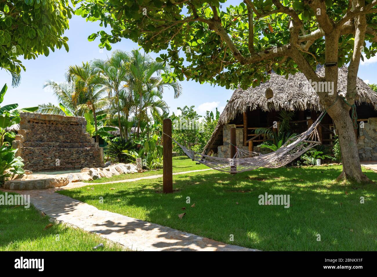 Caraibi, grandi Antille, Repubblica Dominicana, Samaná, Las Galeras, Eco-Lodge Chalet Tropical Foto Stock