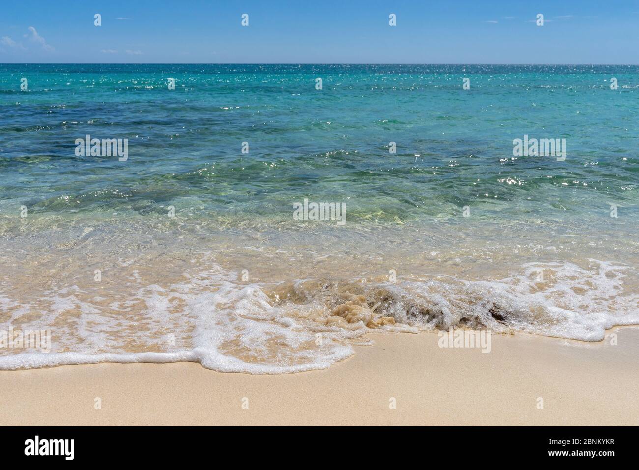 America, Caraibi, grandi Antille, Repubblica Dominicana, Pedernales, dolci onde sulla spiaggia da sogno del Bahía de las Aguilas Foto Stock