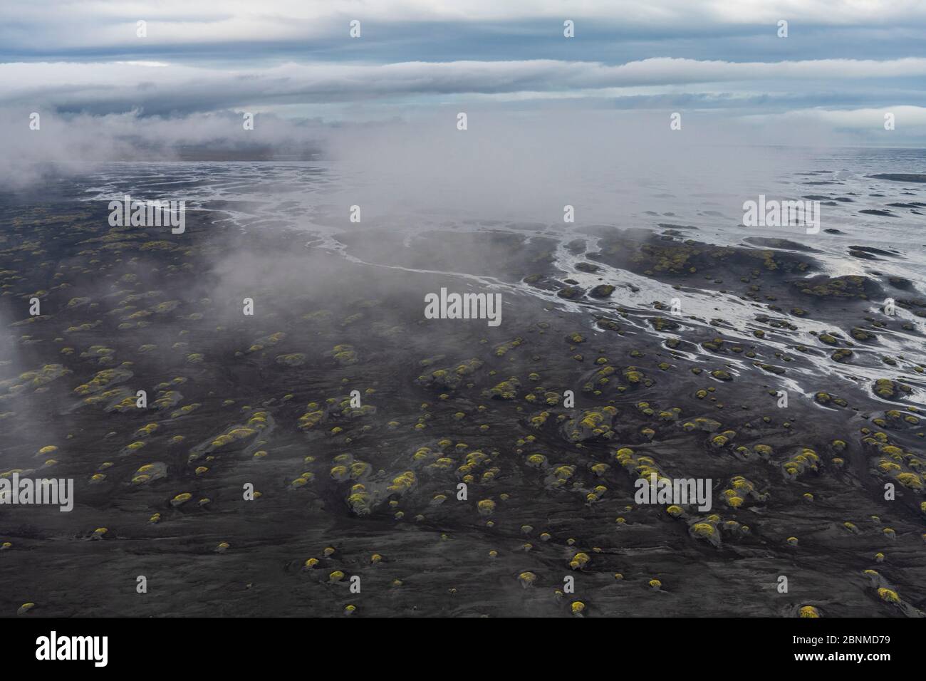 Europa, Islanda, Skaftafell, corsi d'acqua dell'Islanda dall'alto Foto Stock