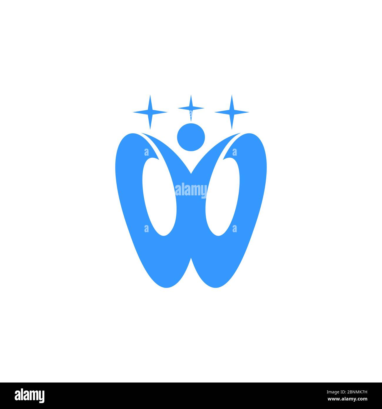 Dima con logo grafico a denti, con vettore di illustrazione delle persone, concetto di progettazione per la cura dentale, isolato su sfondo bianco. Illustrazione Vettoriale