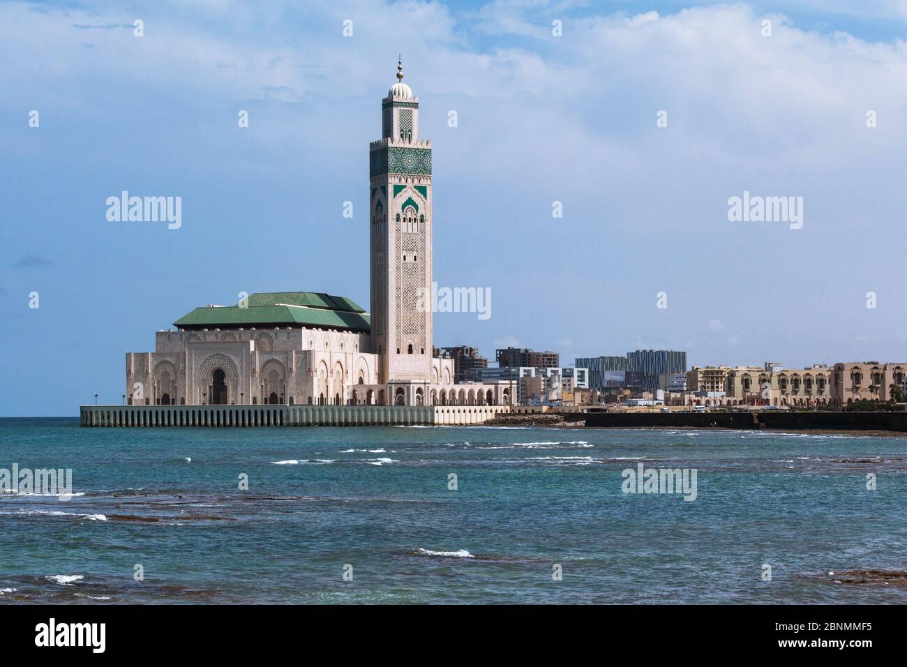 Grande moschea di Casablanca luce del mare Foto Stock