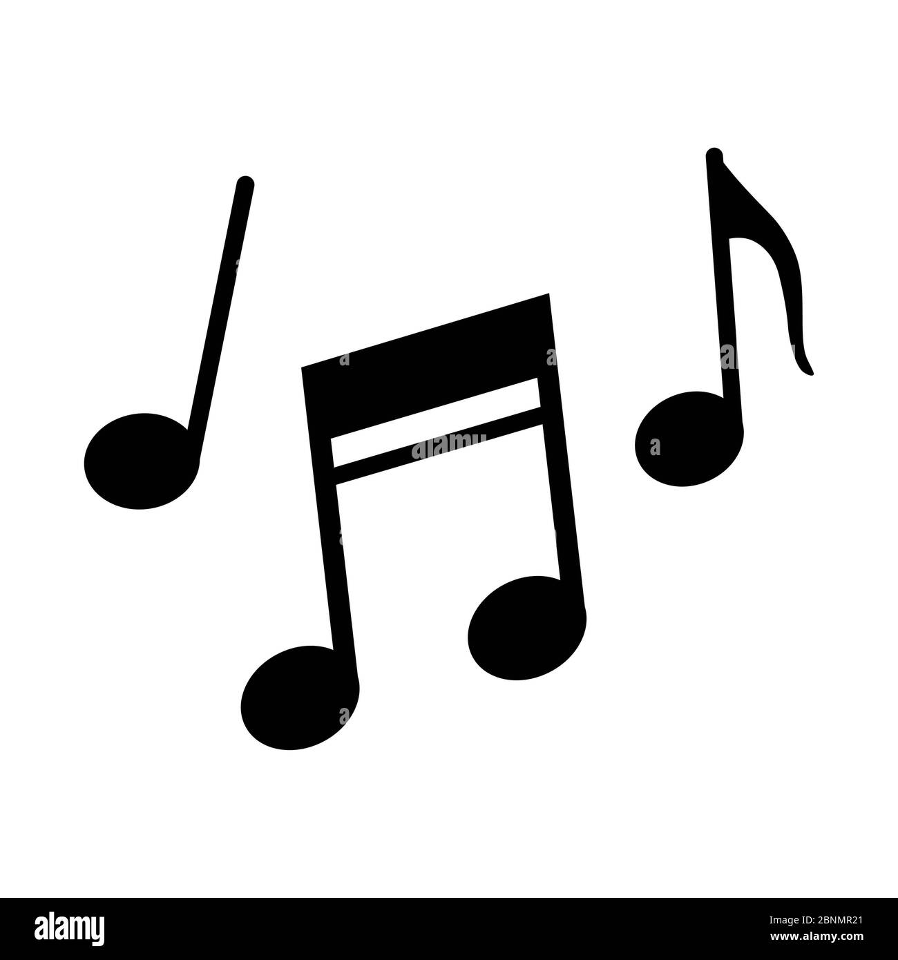 Note musicali, canzone, melodia e sintonizzare icona vettore Foto Stock