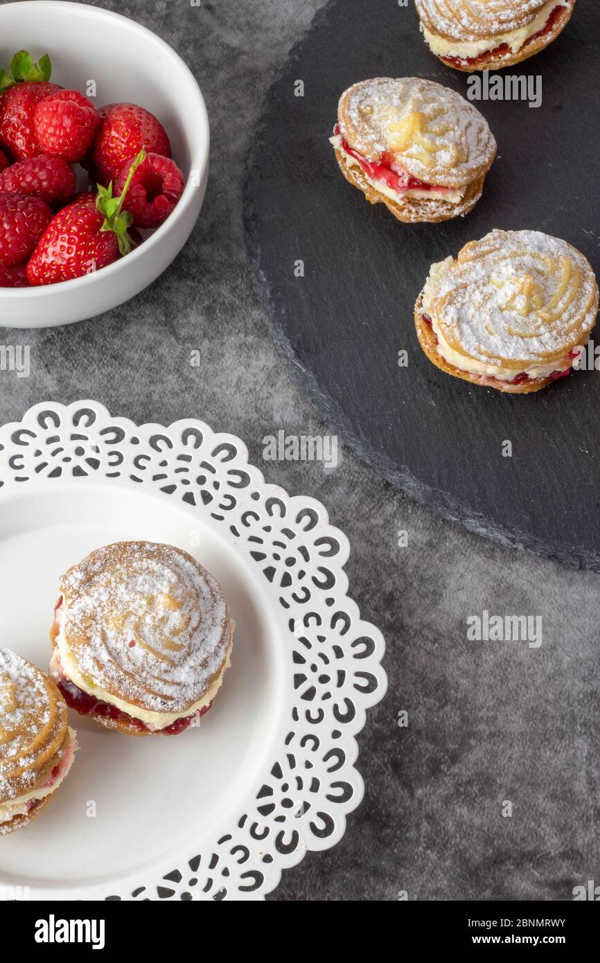Vortici viennesi fatti in casa Foto Stock