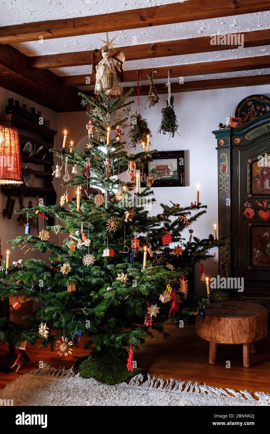 Natale come nei vecchi tempi, idilliaco salotto Foto Stock