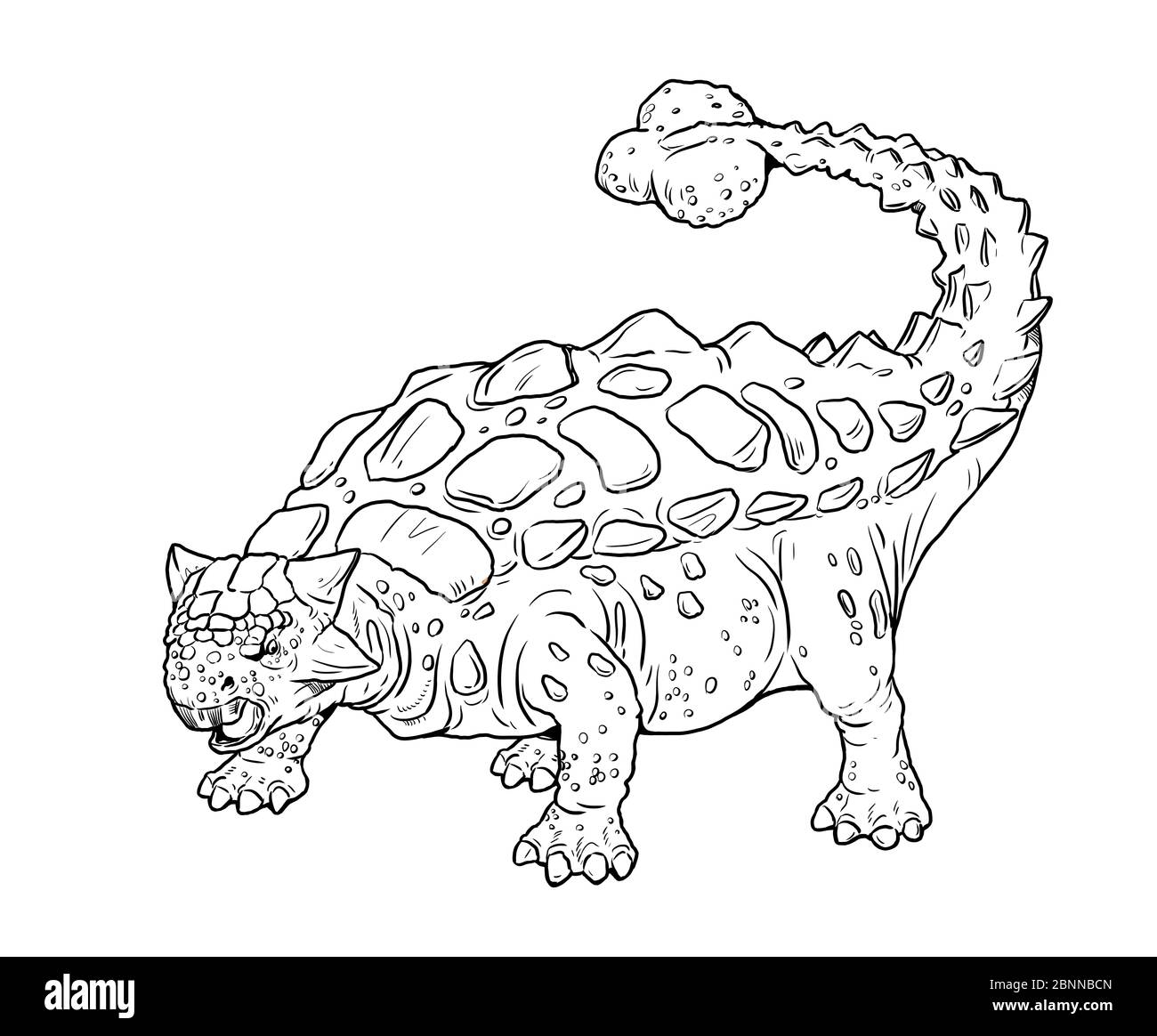 Dinosauro erbivoro - Ankylosaurus. Cartone animato Dino. Foto Stock
