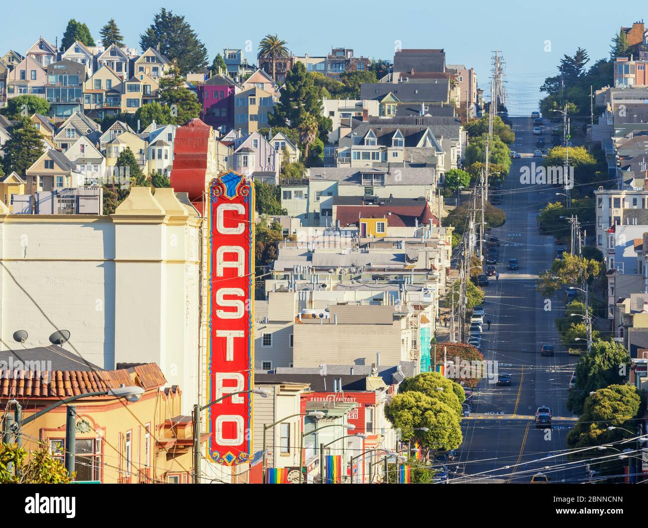 Vista del quartiere di Castro, San Francisco, California, Stati Uniti Foto Stock