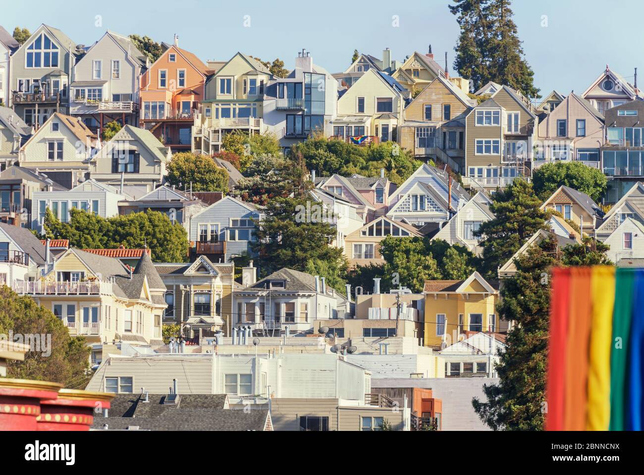 Vista del quartiere di Castro, San Francisco, California, Stati Uniti Foto Stock