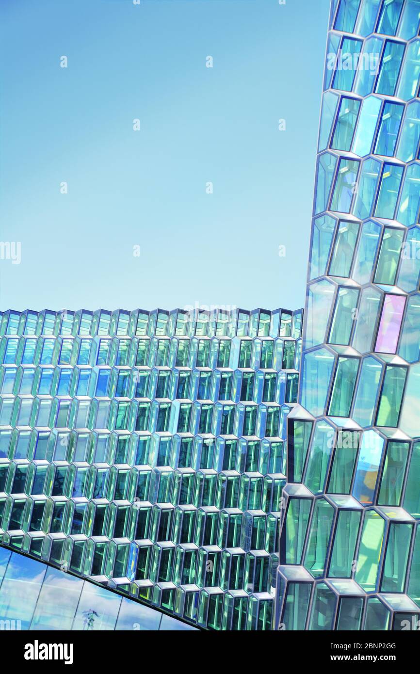 Harpa, la Grande Sala dei Concerti di Reykjavik Foto Stock