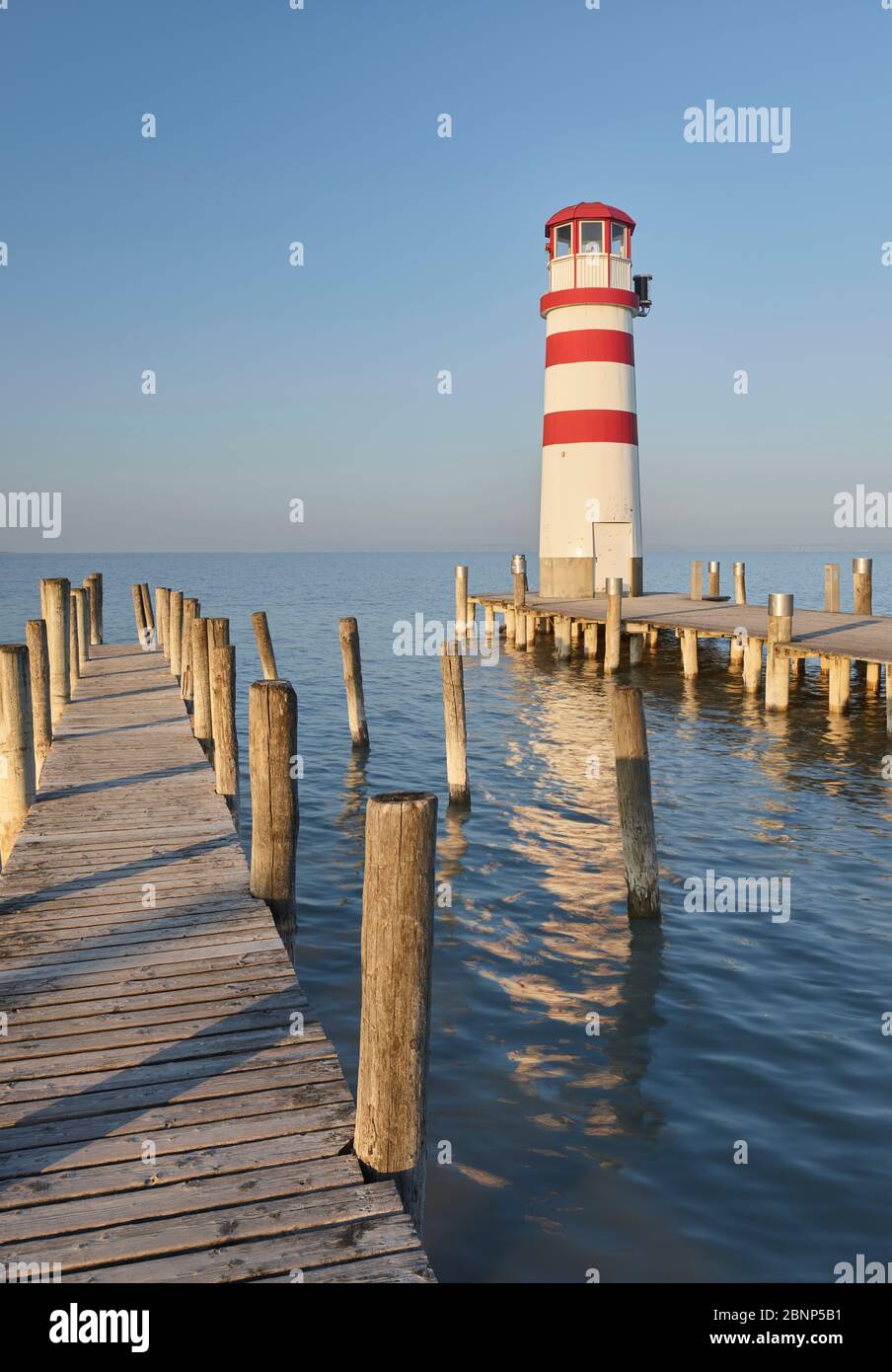 Faro di Podersdorf am See, Neusiedlersee, Burgenland, Austria Foto Stock