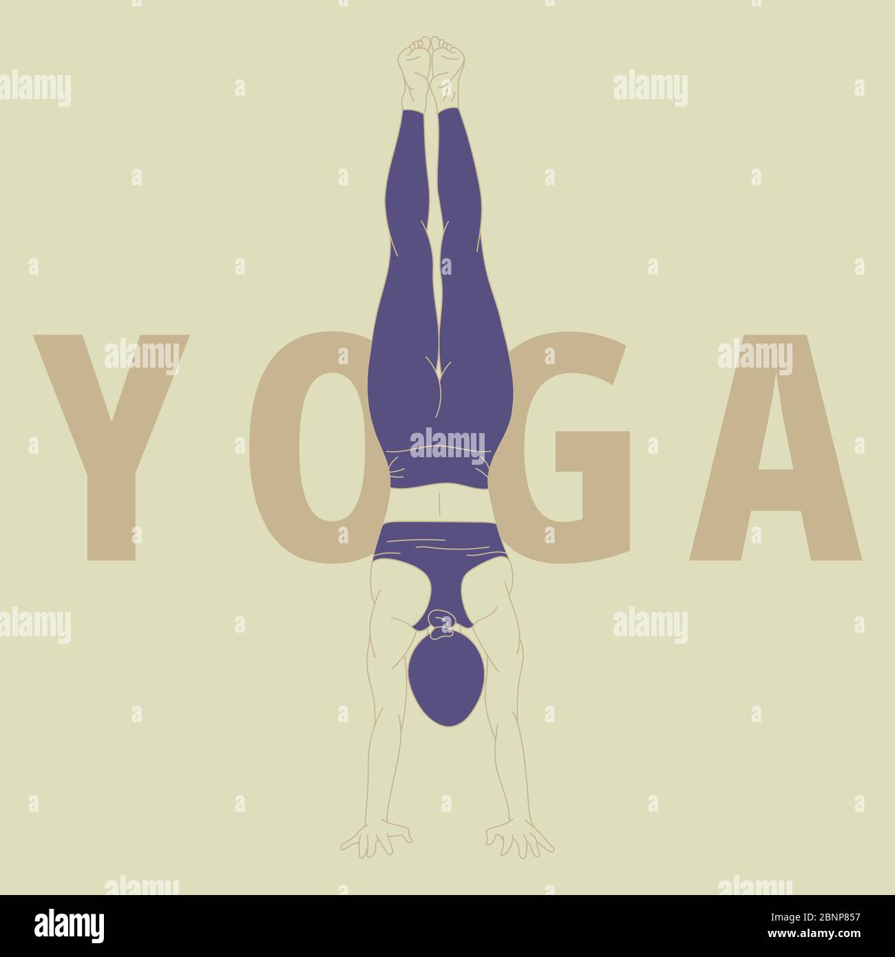 Illustrazione di una giovane donna che pratica lo yoga Foto Stock