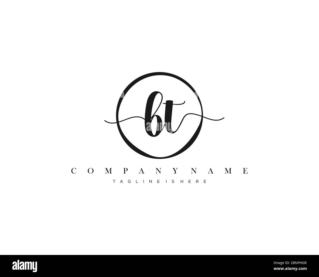 BT Signature Style monogramma.vettore di icone scritte calligrafiche Illustrazione Vettoriale