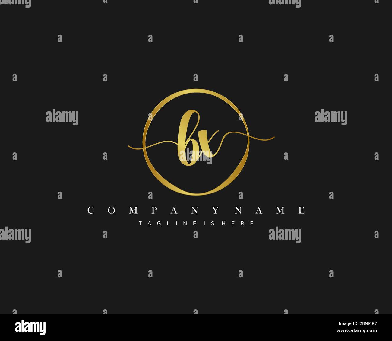 Vettore iniziale del logo di scrittura a mano. Illustrazione Vettoriale