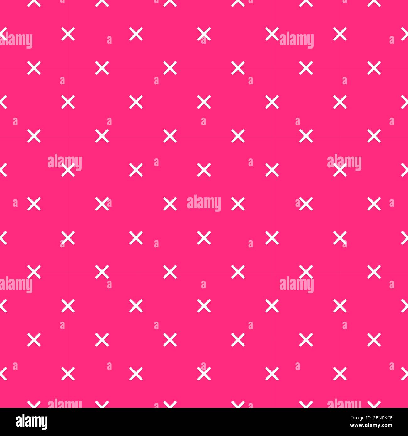 motivo senza giunture con lettera 'x' in bianco e sfondo rosa. Illustrazione Vettoriale