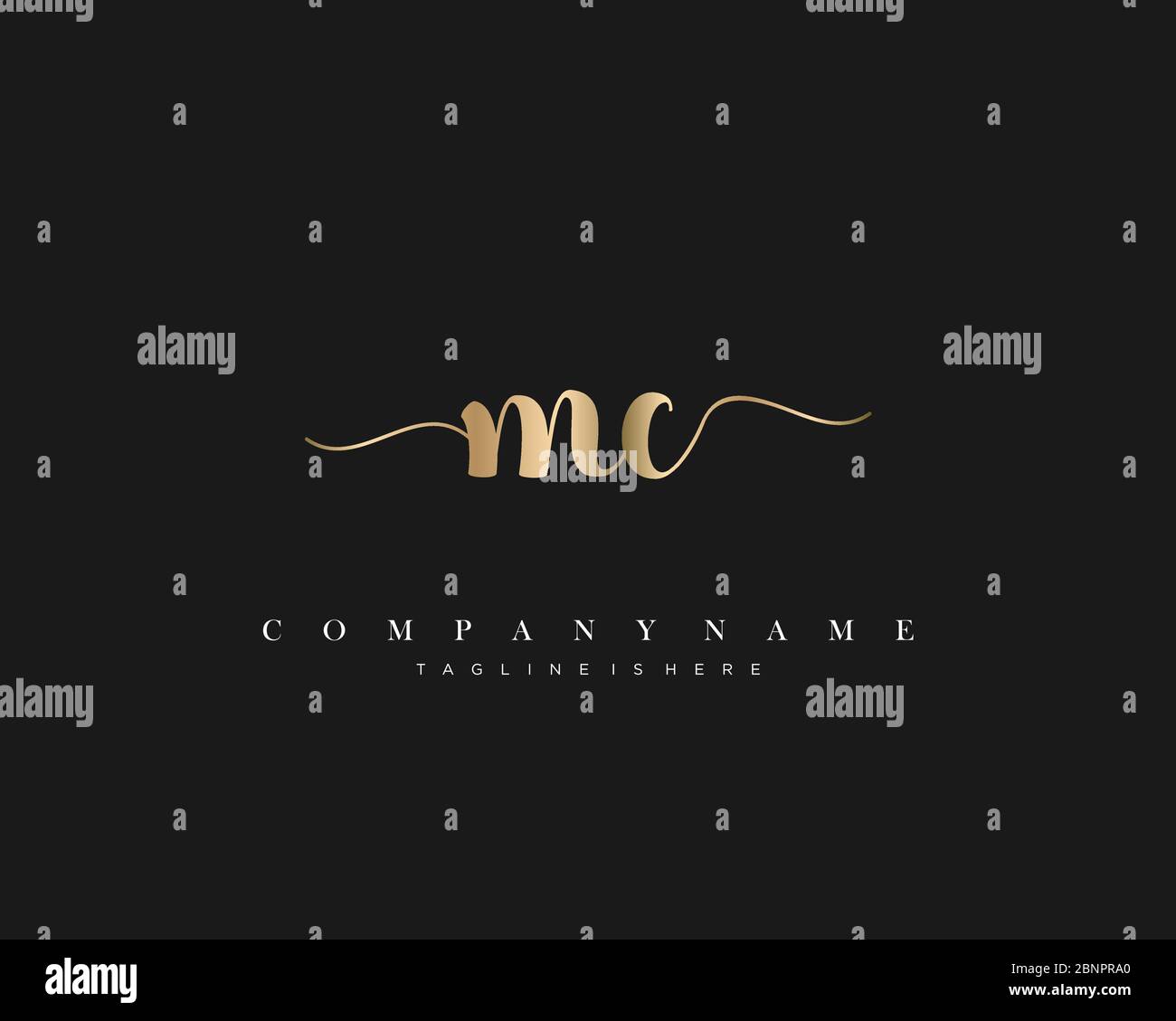 Vettore iniziale del logo di scrittura a mano. Illustrazione Vettoriale