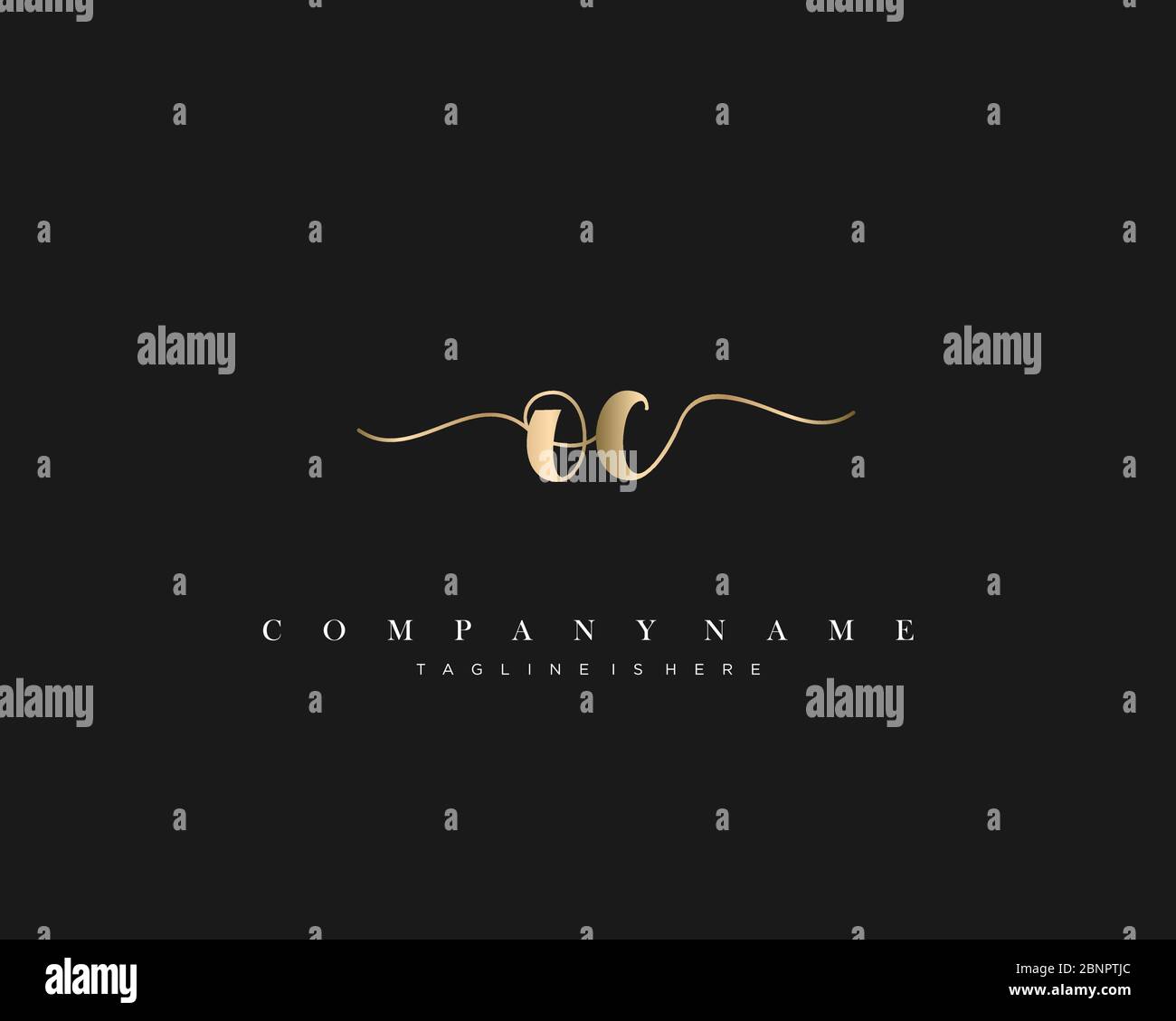 Vettore iniziale del logo di scrittura a mano. Illustrazione Vettoriale