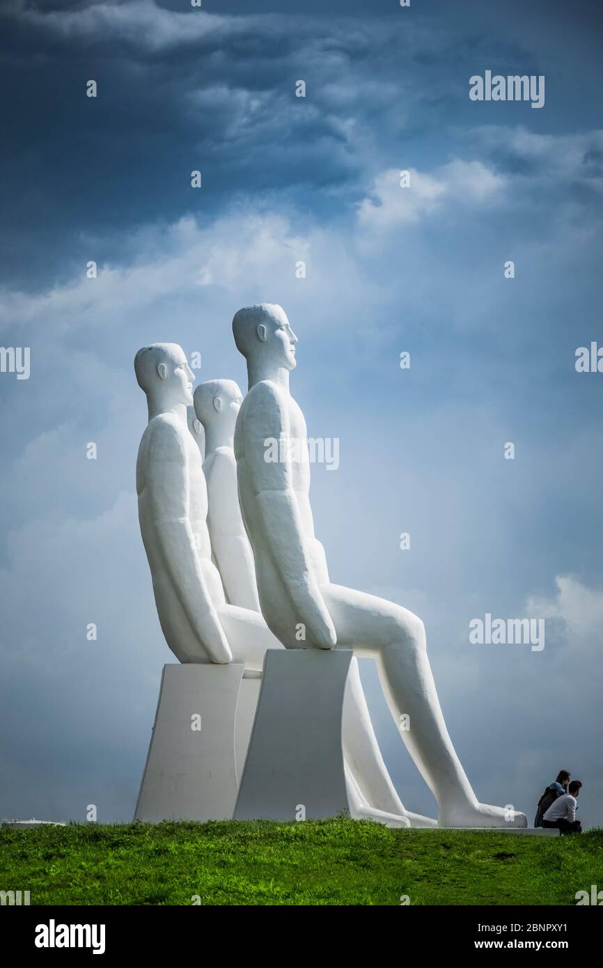 Monumento 'l'uomo sul mare' a Esbjerg, Danimarca Foto Stock