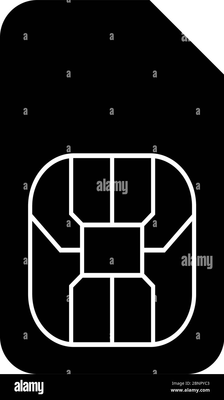 Telefono cellulare icona sim scheda grafica vettoriale illustrazione grafica. Rete di telecomunicazione. Perfetto per sfondi, banner, sfondo, segno, icona, simbolo Illustrazione Vettoriale