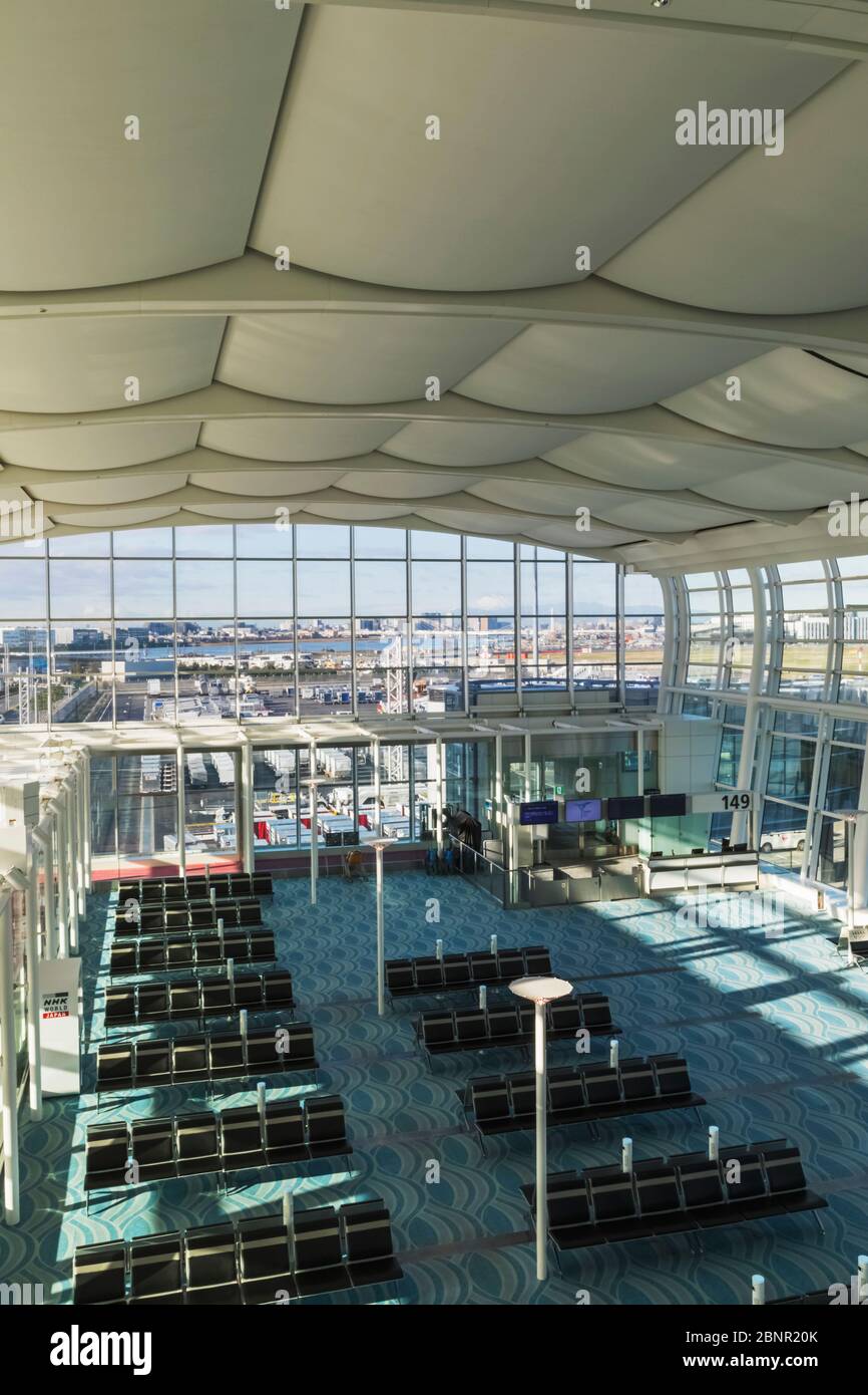 Giappone, Honshu, Tokyo, Aeroporto Haneda, Terminal Internazionale, Sala Di Partenza Vuota Foto Stock