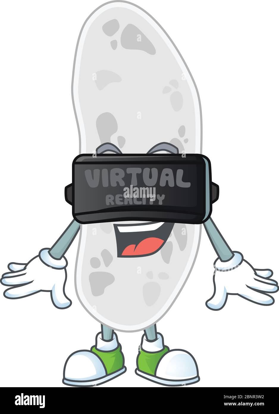 Immagine caricatura di gemmatimonadete che giocano un gioco utilizzando la cuffia per realtà virtuale Illustrazione Vettoriale