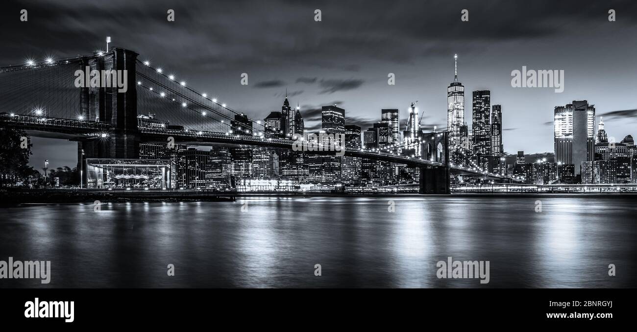 America, Stati Uniti, New York City, Manhattan, Ponte di Brooklyn Foto Stock