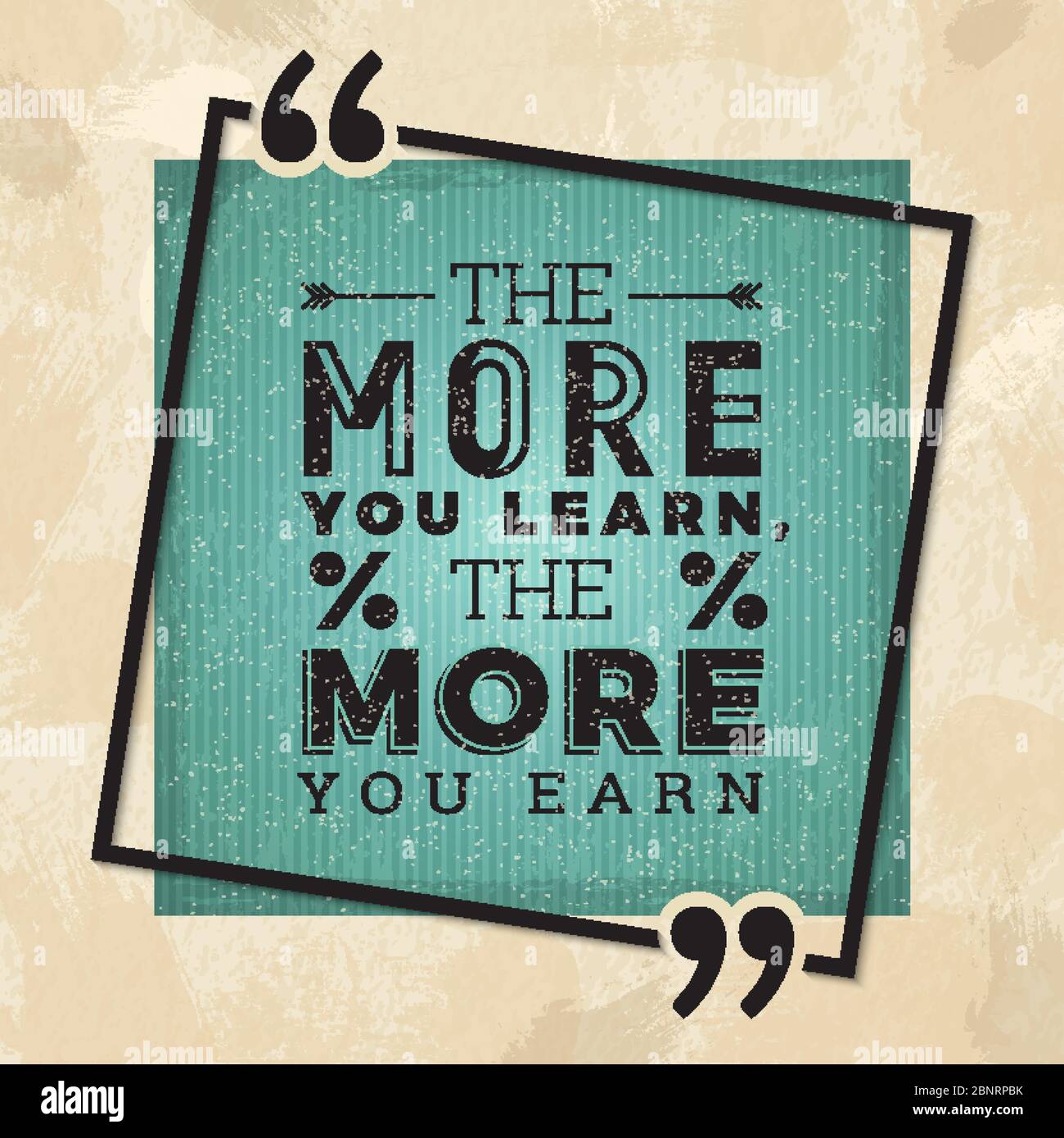 Poster tipografico. Stampa banner con caselle di preventivo modello vettoriale di sfondo testo creativo Illustrazione Vettoriale