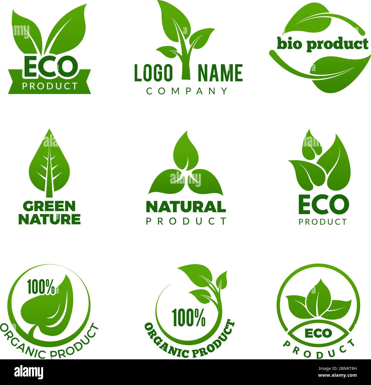 Logo della natura. Erbe Organic eco naturale salute design con vettore  foglia set Immagine e Vettoriale - Alamy